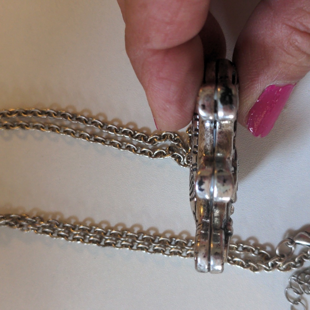Silver Tone Elephant Necklace 30" Costume Sparkle - Picture 6 of 8